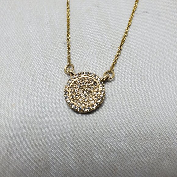 Macy's gold-tone chain with a micro pave disc charm - Picture 2 of 6